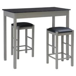 Kirkland's Home Dining Sets-Gray And Black 3-Pc. Stool And Table Set
