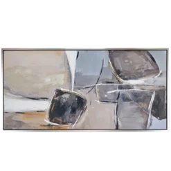 Kirkland's Home Framed Art-Gray And Brown Abstract Stones Framed Wall Art