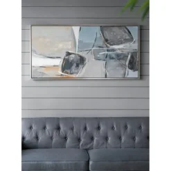 Kirkland's Home Framed Art-Gray And Brown Abstract Stones Framed Wall Art