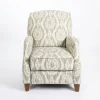 Kirkland's Home Accent Chairs-Gray And White Damask Upholstered Recliner