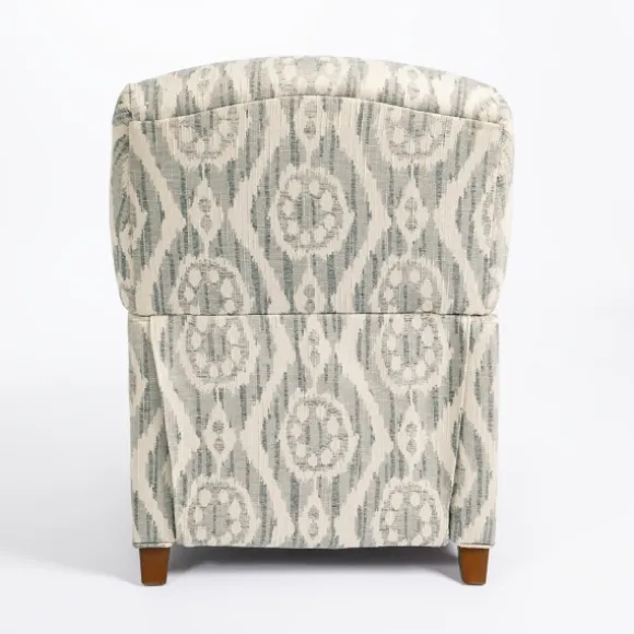 Kirkland's Home Accent Chairs-Gray And White Damask Upholstered Recliner