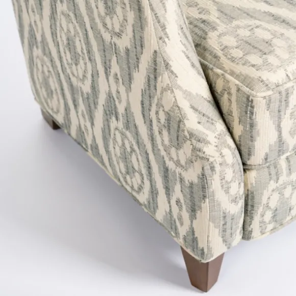 Kirkland's Home Accent Chairs-Gray And White Damask Upholstered Recliner