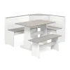 Kirkland's Home Dining Sets-Gray And White 3-Pc. Dining Nook Set