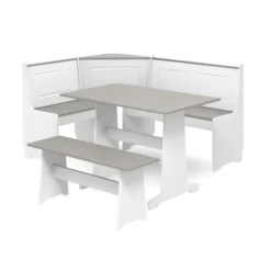 Kirkland's Home Dining Sets-Gray And White 3-Pc. Dining Nook Set