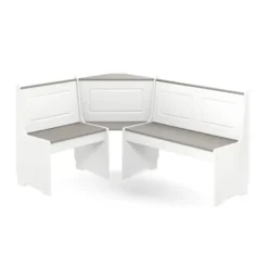 Kirkland's Home Dining Sets-Gray And White 3-Pc. Dining Nook Set