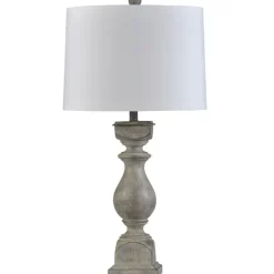 Kirkland's Home Table Lamps-Gray Balustrade Table Lamp