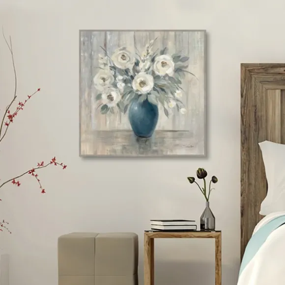 Kirkland's Home Canvas Art-Gray Barn Floral Framed Canvas Art Print