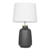Kirkland's Home Table Lamps-Gray Ceramic Base Gold Accent Table Lamp