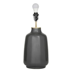 Kirkland's Home Table Lamps-Gray Ceramic Base Gold Accent Table Lamp