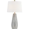 Kirkland's Home Table Lamps-Gray Ceramic 3D Pattern Table Lamp