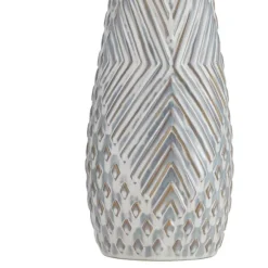 Kirkland's Home Table Lamps-Gray Ceramic 3D Pattern Table Lamp