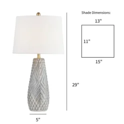 Kirkland's Home Table Lamps-Gray Ceramic 3D Pattern Table Lamp