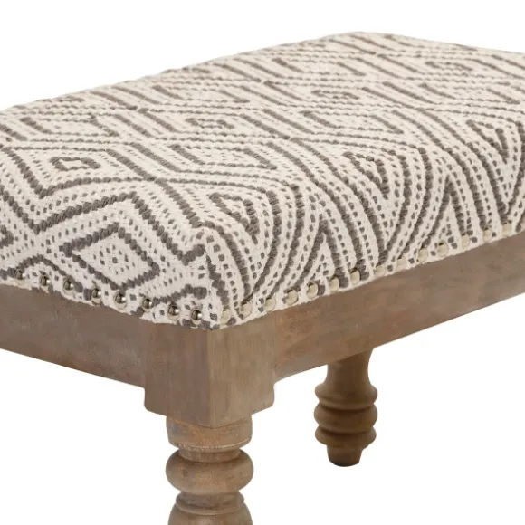 Kirkland's Home Benches & Ottomans-Gray Diamond Upholstered Ottoman