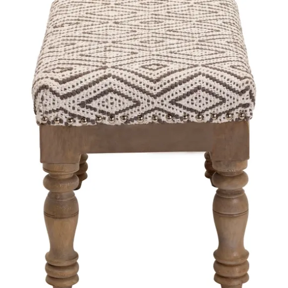 Kirkland's Home Benches & Ottomans-Gray Diamond Upholstered Ottoman