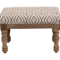 Kirkland's Home Benches & Ottomans-Gray Diamond Upholstered Ottoman