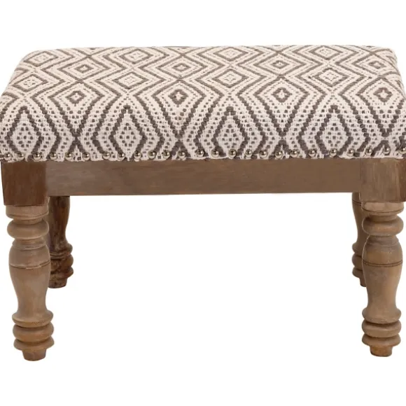 Kirkland's Home Benches & Ottomans-Gray Diamond Upholstered Ottoman