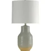 Kirkland's Home Table Lamps-Gray Dipped Two-Toned Ceramic Table Lamp