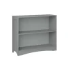 Kirkland's Home Bookshelves-Gray Double Shelf Wooden Bookcase