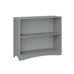 Kirkland's Home Bookshelves-Gray Double Shelf Wooden Bookcase