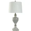 Kirkland's Home Table Lamps-Gray Faux Wood And Silver Table Lamp