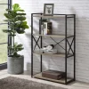 Kirkland's Home Bookshelves-Gray Finish X Frame Open Shelf Bookcase