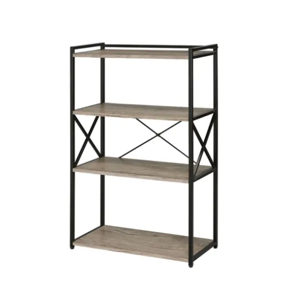 Kirkland's Home Bookshelves-Gray Finish X Frame Open Shelf Bookcase