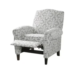 Kirkland's Home Accent Chairs-Gray Fretwork Orville Recliner