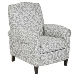 Kirkland's Home Accent Chairs-Gray Fretwork Orville Recliner