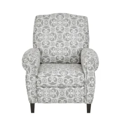 Kirkland's Home Accent Chairs-Gray Fretwork Orville Recliner