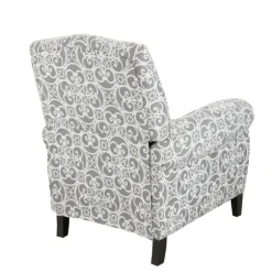 Kirkland's Home Accent Chairs-Gray Fretwork Orville Recliner