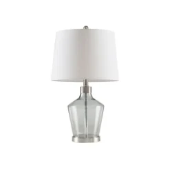 Kirkland's Home Table Lamps-Gray Glass Bold Table Lamps, Set Of 2