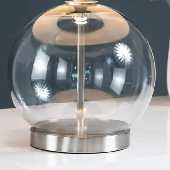 Kirkland's Home Table Lamps-Gray Glass Globe Table Lamp
