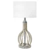 Kirkland's Home Table Lamps-Gray Iron And Rattan Beaded Table Lamp