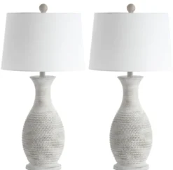 Kirkland's Home Table Lamps-Gray Jug Base Table Lamps, Set Of 2