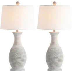 Kirkland's Home Table Lamps-Gray Jug Base Table Lamps, Set Of 2