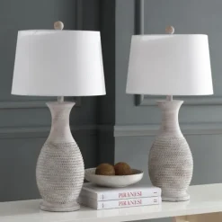 Kirkland's Home Table Lamps-Gray Jug Base Table Lamps, Set Of 2