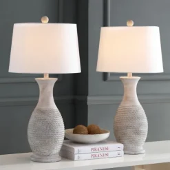 Kirkland's Home Table Lamps-Gray Jug Base Table Lamps, Set Of 2