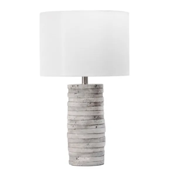 Kirkland's Home Table Lamps-Gray Layered Cylinder Table Lamp