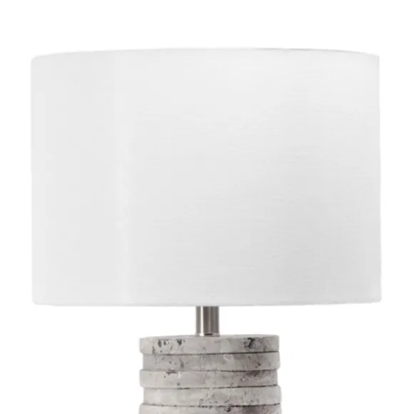 Kirkland's Home Table Lamps-Gray Layered Cylinder Table Lamp