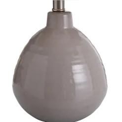 Kirkland's Home Table Lamps-Gray Ribbed Ceramic Table Lamp