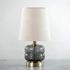 Kirkland's Home Table Lamps-Gray Smoked Glass Table Lamp