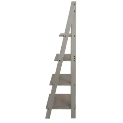 Kirkland's Home Bookshelves-Gray Solid Wood Ladder Bookshelf