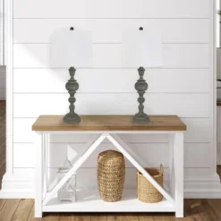 Kirkland's Home Table Lamps-Gray Spindle Body Table Lamps, Set Of 2