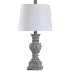 Kirkland's Home Table Lamps-Gray Textured Spindle Table Lamp