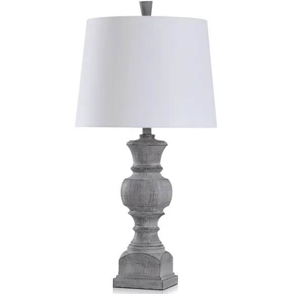 Kirkland's Home Table Lamps-Gray Textured Spindle Table Lamp