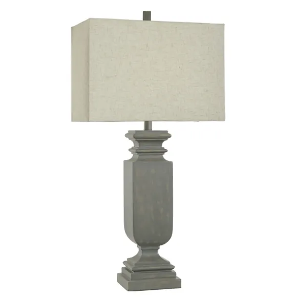Kirkland's Home Table Lamps-Gray Traditional Rectangular Table Lamp