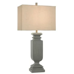 Kirkland's Home Table Lamps-Gray Traditional Rectangular Table Lamp