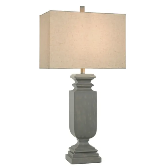 Kirkland's Home Table Lamps-Gray Traditional Rectangular Table Lamp