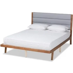 Kirkland's Home Beds & Headboards-Gray Tufted Headboard Queen Platform Bed