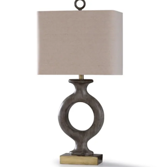 Kirkland's Home Table Lamps-Gray Tweed Open Hoop Table Lamp